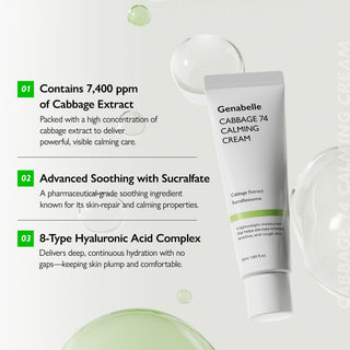 Cabbage 74 Calming Cream 50ml - K-Dermatology Skincare by Genabelle