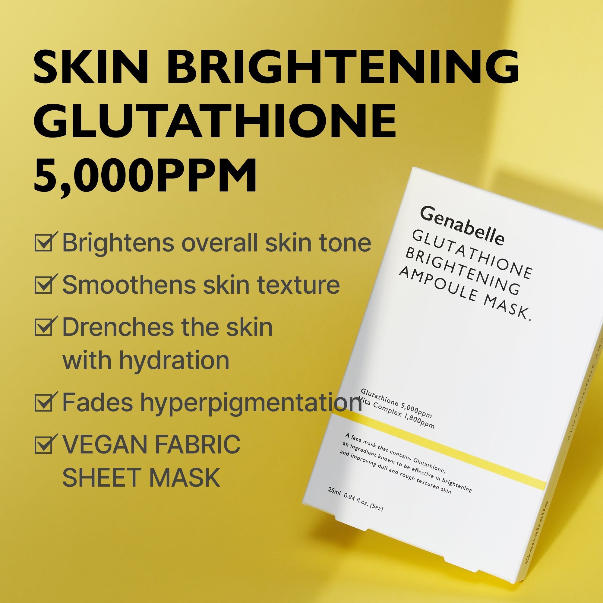 Glutathione Brightening Ampoule Mask | 5 Pieces Glutathione Brightening Ampoule Mask | 5 Pieces